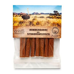 Produktbild von O'Canis Premium Strauß-Zigarre Naturkaukartikel für Hunde Monoprotein Sensitive 7er Pack 14cm 0.18 kg - 180 g
