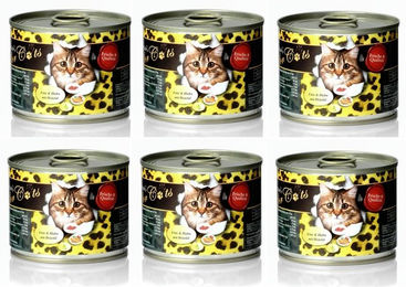 Produktbild von O'CANIS for Cats-Ente &amp; Huhn mit Distelöl 6 x 200g