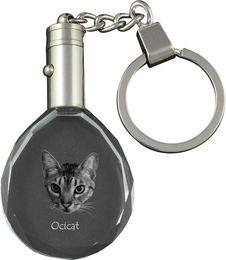 Produktbild von Ocicat - Fob with cat photo, crystal key ring in gift box, unique gift by Art-Dog brand transparent