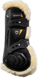 Produktbild von Offene Gamaschen für Pferde aus synthetischem Lammfell Equestro Spider Man