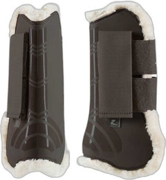 Produktbild von Offene Vorderbeingamaschen Sehnenschutz mit Fellimitat-Futter Horze Caliber