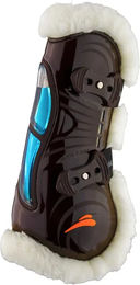 Produktbild von Offene Vorderbeinschoner für Pferde mit Fell eQuick Airshock Fluffy