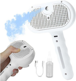 Produktbild von OKWISH Fellbürste Haustier-Dampfbürste Haustierbürste Entfilzungsbürste Haustierkamm, Edelstahl, (Selbstreinigender Massagekamm mit Dampfpflege reduziert Haarausfall, 1-tlg), Katzenburste Hundeburste sanfte Fellpflege fördert Haut Glanz