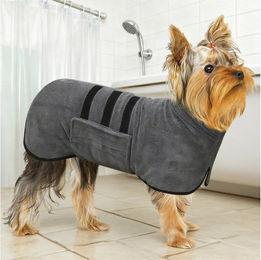 Produktbild von OKWISH Hundebademantel schnelltrocknender Hundebademantel Hunde Trockenmantel Hundetuch, verstellbar maschinenwaschbar und pflegeleicht für Hunde jeder Größe