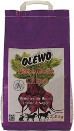 Produktbild von OLEWO Rote Beete Chips für Hunde, Nager und Pferde - 2,5 kg