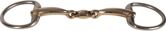 Produktbild von Olivengebiss mit doppeltem Bruch für Pferde aus Kupfer Velari 14mm 14,5cm