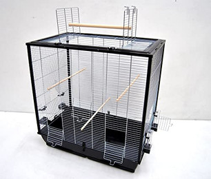 Produktbild von Ollesch Großer Vogelkäfig für Wellensittich, Kanarien und Großsittich mit Freisitz