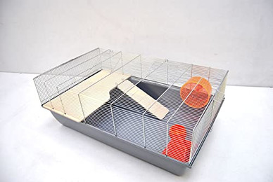 Produktbild von Ollesch Mäusekäfig Hamsterkäfig Nagerkäfig 78x47x30cm grau mit Zubehör