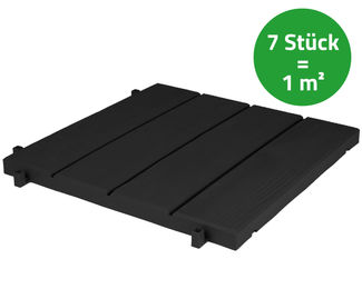 Ondis24 7er Set Bodenplatte Terrassen- und Gartenfliese Dalle Aspect 40x40 schwarz – Bild 1 von 7