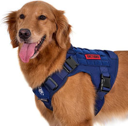 Produktbild von OneTigris Hund FIRE Watcher Taktisches Geschirr MOLLE Sicherheitsgeschirr Diensthundeweste mit 1 Griff und 2 1000D Nylon Geschirr, Anti-Zug D-Ringe,
