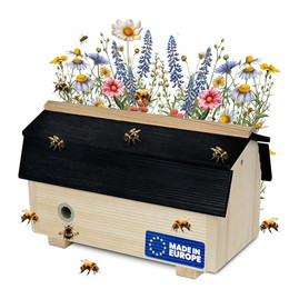 Produktbild von Oramics Hummelhaus aus Holz mit wetterfestem Dach