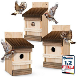 Produktbild von Oramics Nistkasten Holz Vogelhaus Nisthöhle für kleine Vögel