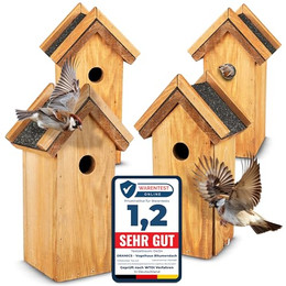 Produktbild von Oramics Nistkasten Vogelhaus mit Bitumen Dach aus Kiefernholz