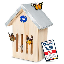 Produktbild von Oramics Schmetterlingshaus aus Kiefernholz mit Metall Dach