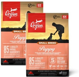 Produktbild von Orijen Small Breed Puppy Huhn, Truthahn & Fisch - 2 x 1,8 kg
