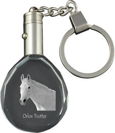 Produktbild von Orlov Trotter - pendant with a picture of a horse, crystal key ring in a gift box, unique gift by Art-Dog brand transparent