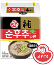 Produktbild von Ottogi Schwarzer Pfeffer Ramen Ochsenknochensuppe Geschmackspaket 110g x 4 (2 Optionen) 4PCS