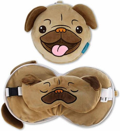 Produktbild von Out of the Blue Tierkuscheltier Reisekissen Kinder Mops - 18 cm