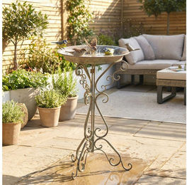 Outsunny Vogeltränke Wasserschale mit dekorativem Standfuß 7 l, BxTxH: 48x42x75 cm, dekorative Vogelstatue – Bild 1 von 5