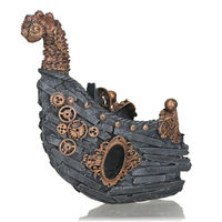 Produktbild von Oase biOrb Schiffswrack Ornament Figur und Höhle für Süßwasser- und Meerwasseraquarien in Grau und Kupfer