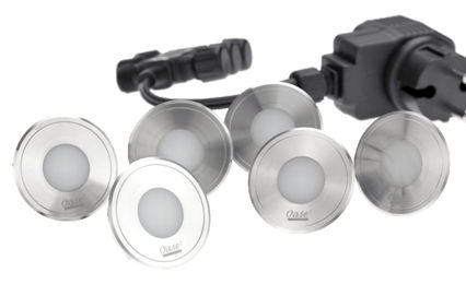 Oase LunAqua Terra LED Set 6 Bodeneinbauleuchten-Set aus Edelstahl in Schwarz mit 4 W – Bild 1 von 12