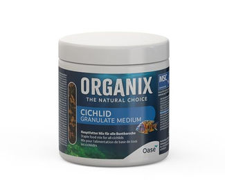 Produktbild von Oase Organix Cichlid Granulate M 250 ml Aquarienfutter für Buntbarsche und Süßwasserfische mit MSC-zertifizierten Inhaltsstoffen - 250 ml