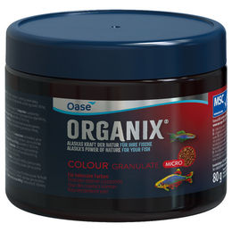 Produktbild von Oase Organix Micro Colour Granulat Fischfutter mit Lachs, Garnele und Hering 150 ml - 150 ml