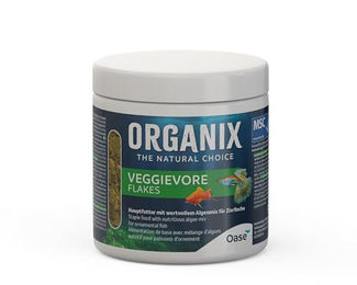 Produktbild von Oase Organix Veggievore Flakes Fischfutter für Süßwasserfische mit hohem Algenanteil 250 ml - 250 ml