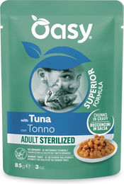 Oasy Chunks Adult Sterilized Katzenfutter Thunfisch Stückchen in Sauce 12 x 85 g – Bild 1 von 1
