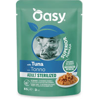 Produktbild von Oasy Chunks Adult Sterilized Katzenfutter Thunfisch Stückchen in Sauce 12 x 85 g