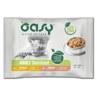 Produktbild von Oasy Katzen Nassfutter Chunks in Sauce Huhn und Pute Sterilized Auswahl 4x85g glutenfrei