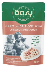 Oasy More Love Katzen Nassfutter Huhn mit Lachs Stückchen in Sauce 70g – Bild 1 von 1