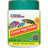 Produktbild von Ocean Nutrition Cichlid Vegi Pellets Buntbarsch Fischfutter ohne tierisches Protein 200g - 200 g