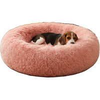 Produktbild von Ochama Donut Hundebett und Katzenbett aus Plüsch in Rosa mit 80 cm Durchmesser