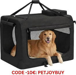 Ochama faltbare Haustier-Reisetasche für Hunde und Katzen mit atmungsaktivem Netzgewebe und Griffen, Schwarz, 122 x 79 x 79 cm – Bild 1 von 1