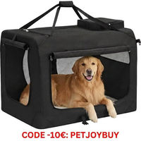 Produktbild von Ochama faltbare Haustier-Reisetasche für Hunde und Katzen mit atmungsaktivem Netzgewebe und Griffen, Schwarz, 122 x 79 x 79 cm