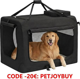 Ochama Faltbare Haustier-Transportbox Schwarz für Hunde und Katzen mit weichen Seitenwänden aus Oxford-Gewebe 102 x 69 x 69 cm – Bild 1 von 1