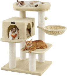 oCreon Katzenkratzbaum mit Aussichtsplattform und Liegefläche aus Sisal in Beige – Bild 1 von 1
