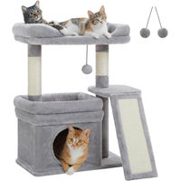 Produktbild von oCreon Kratzbaum für große Katzen mit zwei Liegeflächen und Sisal-Kratzstämmen