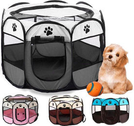 OEM Eingangszwinger für Hunde und Katzen inkl. Spielball grau faltbar 73 x 73 x 43 cm – Bild 1 von 1