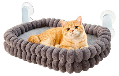 OEM Katzen-Fensterliege faltbar grau mit Saugnäpfen bis 18 kg 55x40 cm – Bild 1 von 1