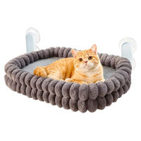 Produktbild von OEM Katzen-Fensterliege faltbar grau mit Saugnäpfen bis 18 kg 55x40 cm