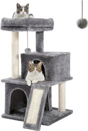 OEM Kratzbaum XXL für große Katzen mit 2 Hütten und Sisal in Grau, 90 cm hoch – Bild 1 von 1