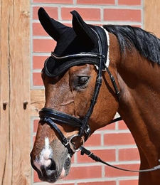 Ohrenhaube FLY-AIR PRO für Warmblut Pferde Schwarz – Bild 1 von 2