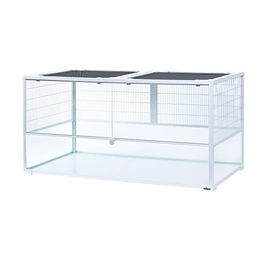 OiiBO Kleintierterrarium Nagerkäfig aus Glas mit Schwingtüren für Hamster Weiß 120x 60x 60cm – Bild 1 von 5