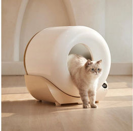 OKWISH Automatische Katzentoilette Selbstreinigend mit App-Steuerung und Sensor in Weiß – Bild 1 von 5