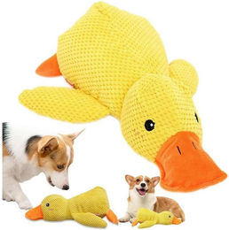 OKWISH Hundespielzeug Ente aus Plüsch mit Quietschfunktion für alle Altersstufen – Bild 1 von 5