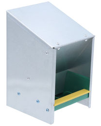 Olba Automatischer Metall-Futterautomat für Geflügel und Wachteln mit Deckel 2,5 kg Silber - 2,5 kg – Bild 1 von 13