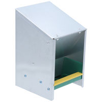 Produktbild von Olba Automatischer Metall-Futterautomat für Geflügel und Wachteln mit Deckel 2,5 kg Silber - 2,5 kg