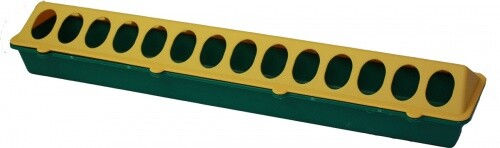 Olba Futtertrog für Küken Huhn Ente Wachtel aus Kunststoff Gelb Grün 50 cm – Bild 1 von 3